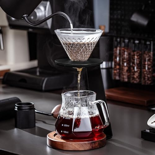Minimalists Hand Pours Over Coffee Maker Set with Metal Stand