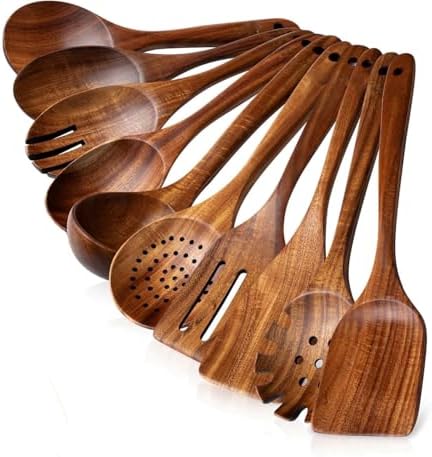 10-Piece Teak Wood Cooking Utensil Set