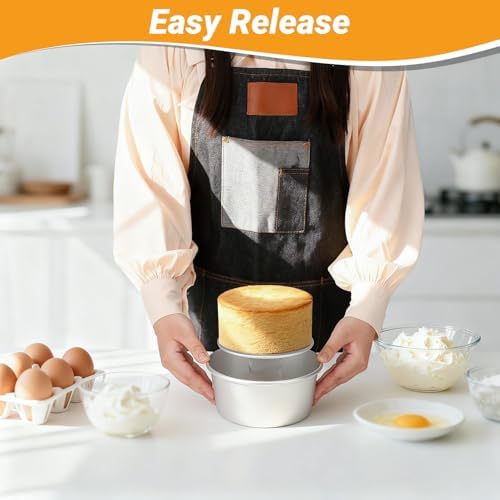 Beasea 6 Inch Round Cake Pan Set of 2, Nonstick Aluminum Alloy