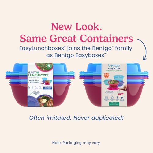 Bentgo Easyboxes Salad-to-Go Containers - 8-Piece Set: 4 Bowls