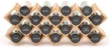 Kamenstein Criss Cross 18 Jar Bamboo Spice Rack with Spices Included