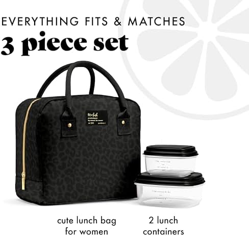 Fit & Fresh Bloomington Insulated Lunch Bag (Black Feline Fine)