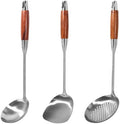 304 Stainless Steel 3-Piece Wok Utensil Set, 15-Inch