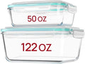 Vtopmart Large Glass Food Storage Containers, 122oz+50oz, 2 Pack