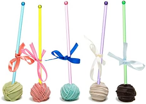 Mudder 100 Pieces Disposable Plastic Crystal Swizzle Sticks, Multi