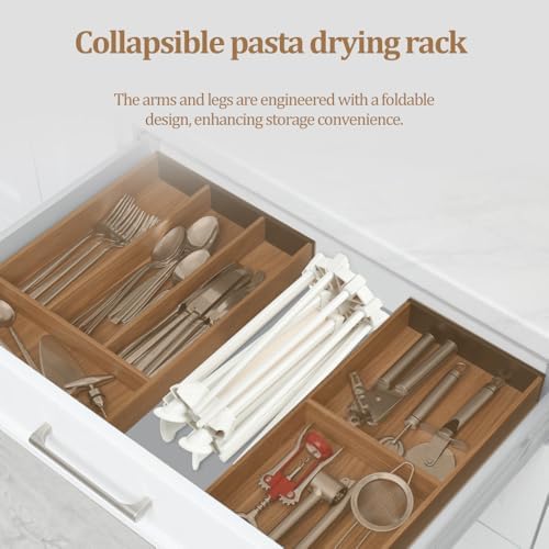 Ourokhome Collapsible Pasta Drying Rack, 10 Arms, White