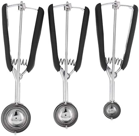 Ice Cream Scoop Set Stainless Steel Cookie Scoop 3 Sizes with