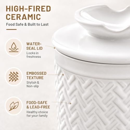 Butter Crock with Lid,Ceramic Butter Keeper for Countertop,Water Seal