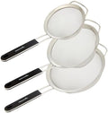 Restaurantware Round Stainless Steel Extra Fine Mesh Strainer Set