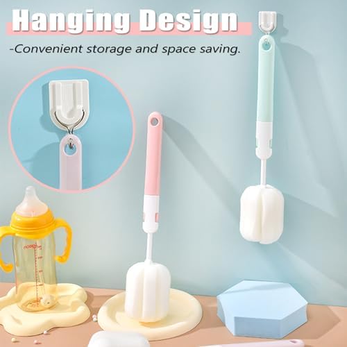Spong Bottle Brush 5PCS Cup Brushes Sponge Baby Bottle Brushes Long