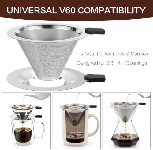 Pour Over Coffee Maker with Cup, 2-in-1 Immersion & Drip Coffee