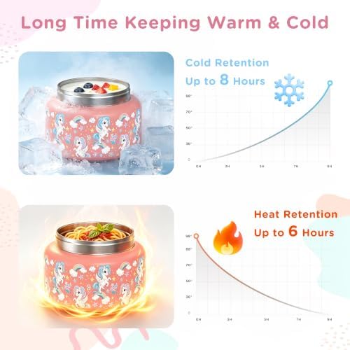15 Oz Thermo Food Jar for Hot&Cold Food, Vacuum Insulated Food Jar for