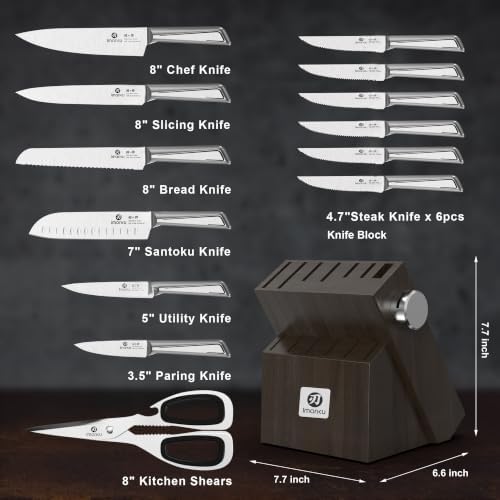 imarku 14-Piece High-Carbon Stainless Steel Knife Set