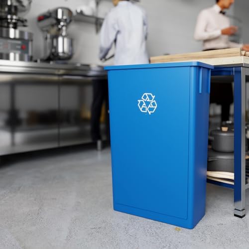 23 Gallon Rectangular Slim Trash Can, Blue