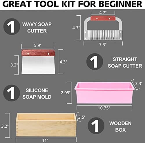 LERYKIN 42oz Rectangular Silicone Soap Mold Kit with Cutter