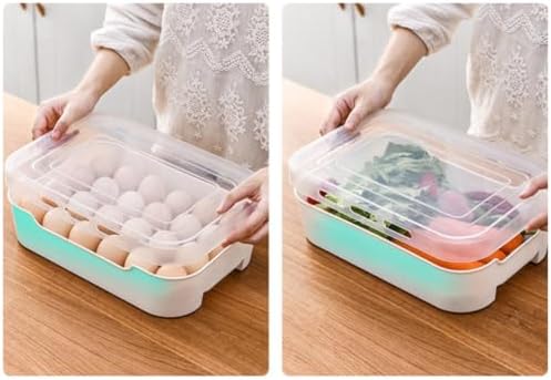 Plastic Egg Storage Box, Drawer Type Egg Tray with Lid for