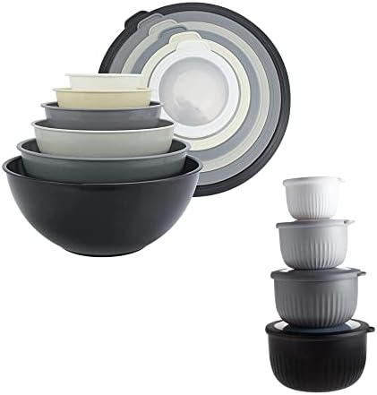 COOK WITH COLOR Mixing Bowls Bundle - 12 Piece Plastic Nesting Bowls