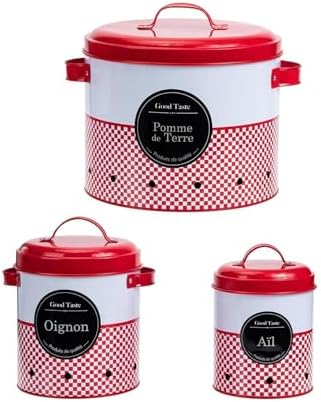 TEHAUX Stainless Steel Potato Storage Buckets 3 Piece with Vent Design