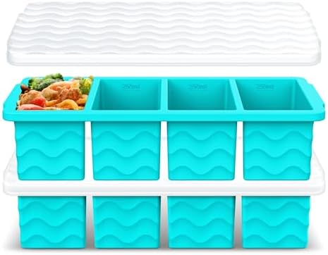 Doasuwish Silicone Freezer Tray for Soup with Lid – 1-Cup Soup