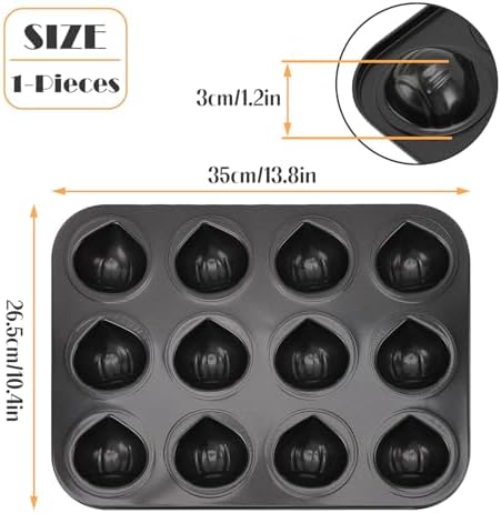 Tissting 1Pcs Muffin Pan, 12 Cavity Chestnut Baking Pan, Chestnut Mold