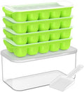 DOQAUS Ice Cube Tray with Lid and Bin, 4 Pack Ice Bucket Kits for RV