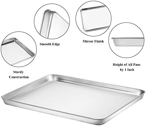 Wildone Baking Sheet Set of 2 - Stainless Steel Cookie Sheet Baking