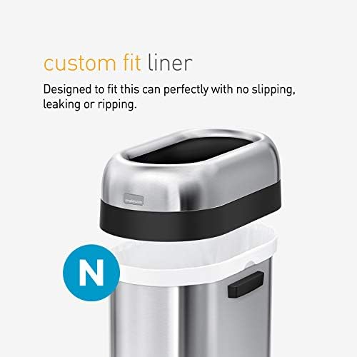 simplehuman 50 Liter Slim Open Top Trash Can