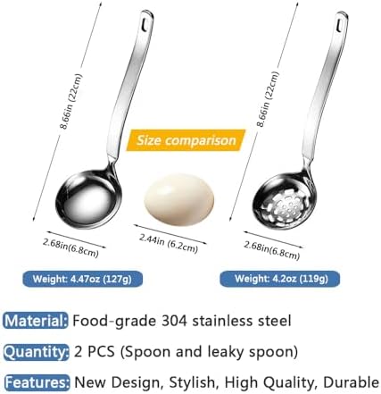 Collfa Small Soup Ladle Metal SUS304 Stainless Steel Ladles Spoon And
