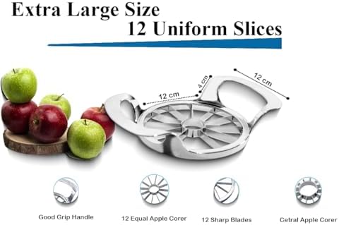 Apple Slicer and Corer - 12 Blade Extra Large, Stainless Steel Apple