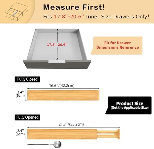Utoplike 4 Pcs Bamboo Kitchen Drawer Dividers