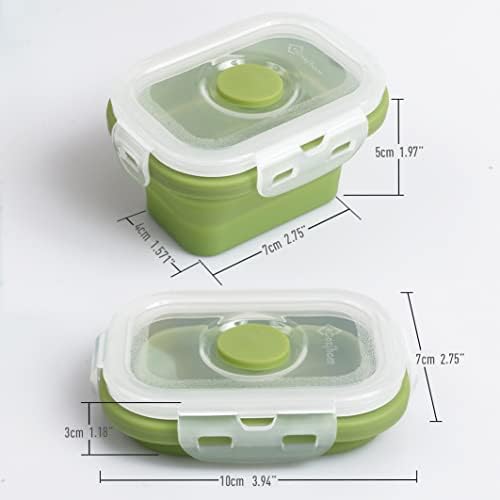 Collapsible Silicone Food Storage Container, Portion Control Lunch