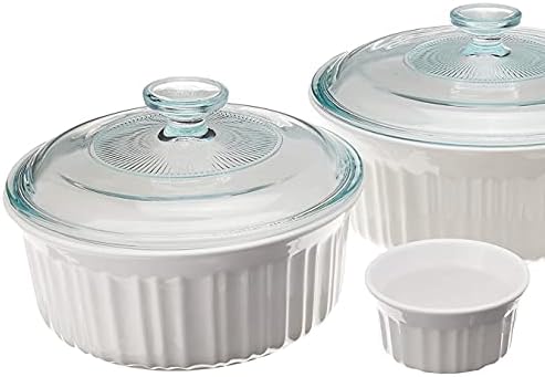 CorningWare French White 10-Pc Ceramic Bakeware Set with Lids