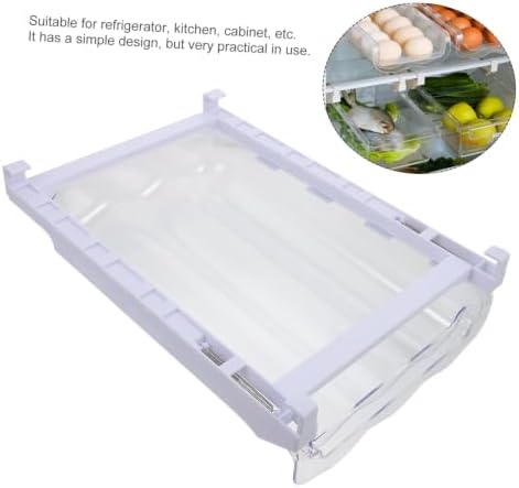White Plastic Fridge Egg Holder Drawer Organizer for Xmas Refrigerator