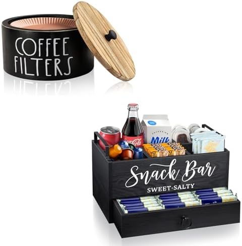 MINCORD Coffee Filter Holder Storage Container Dispenser with Lid &
