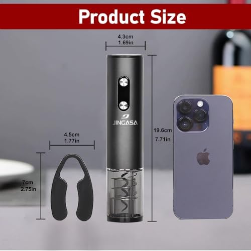 JINGASA Electric Wine Opener with Automatic Corkscrew & Foil Cutter