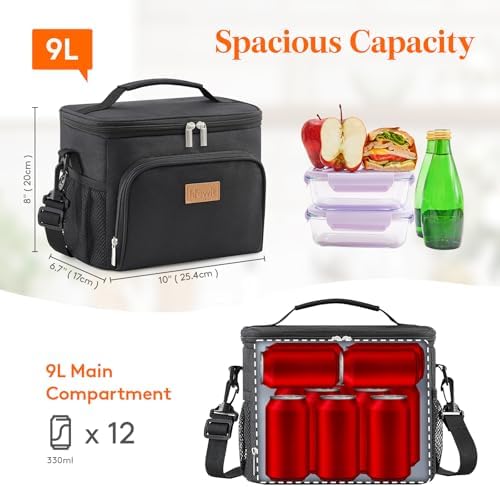 Lifewit Reusable Insulated Lunch Bag, Portable Cooler Freezable Soft