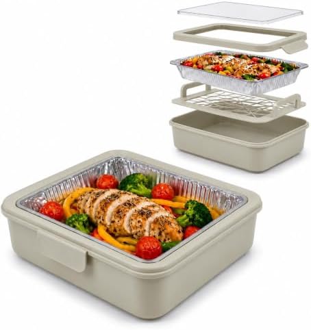 9x13 Pan Carrier with Aluminum Foil Pan – Insulated Food Carrier for