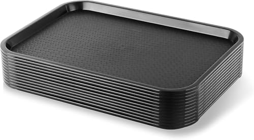 New Star Foodservice 24333 Fast Food Tray, 10.5 x 13.5, Black, Set of
