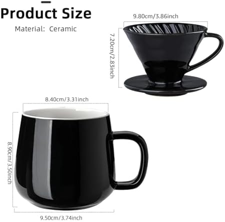 Ceramic Coffee Dripper Spiral Style Reusable Pour Over Maker With