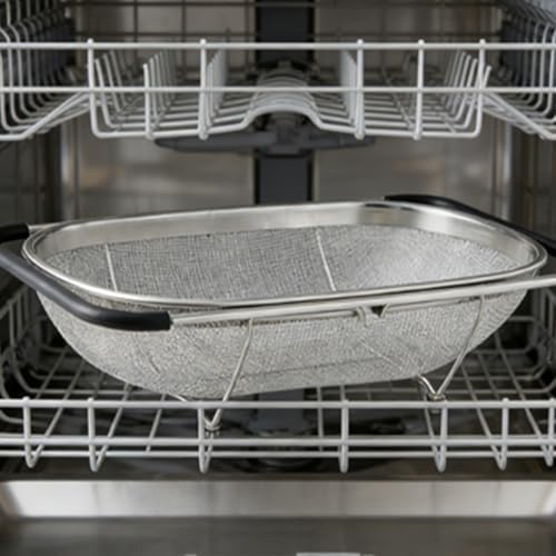 Over Sink Colander with Expandable Handle Oval Sifter