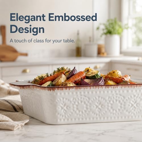 ONEMORE Ceramic Casserole Dish Set of 4, White
