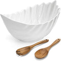 Hacaroa 50 Oz Large Ceramic Salad Bowl, Oval 11 Inch Medium Serving