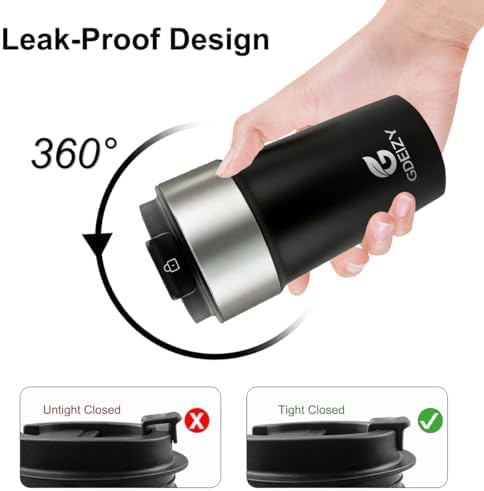 17oz Insulated Travel Coffee Mug, Stainless Steel Cup with Leakproof