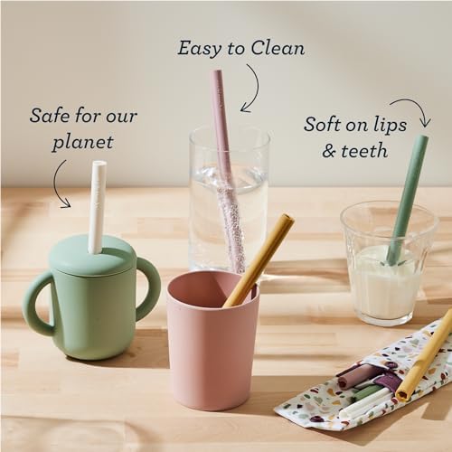 Esembly Sipper Set, Silicone Straws with Pouch - Fantastic Fungi
