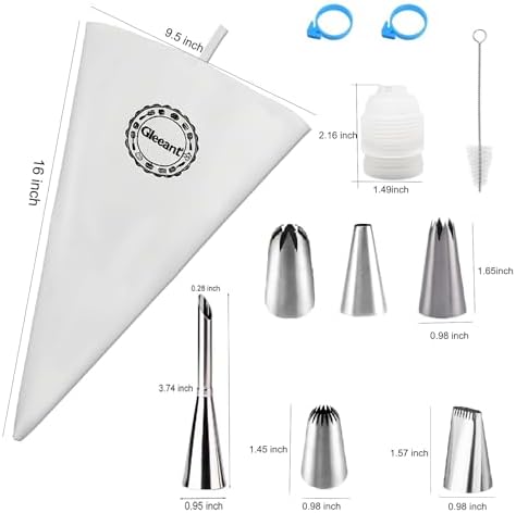 Reusable Piping Bags and Tips Set- GleeAnt Frosting Piping Kit for