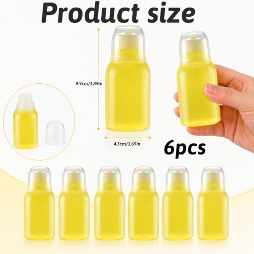 Travel Condiment Containers 6PCS 2 Oz Small Condiment Squeeze Bottles
