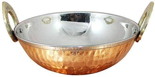 ® Set of 4, Pure Copper, Stainless Steel Bowls with Solid Brass Handle