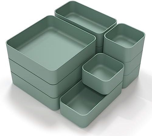 CHANCETSUI 11-Piece Stackable Drawer Organizer Set, Multi-size Desk