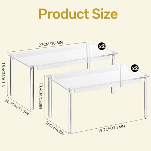 4 Pack Clear Kitchen Cabinet Organizer