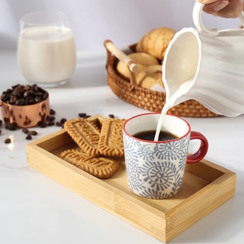 Selamica Ceramic 5 Oz Espresso Cups Set of 4, Assorted Colors